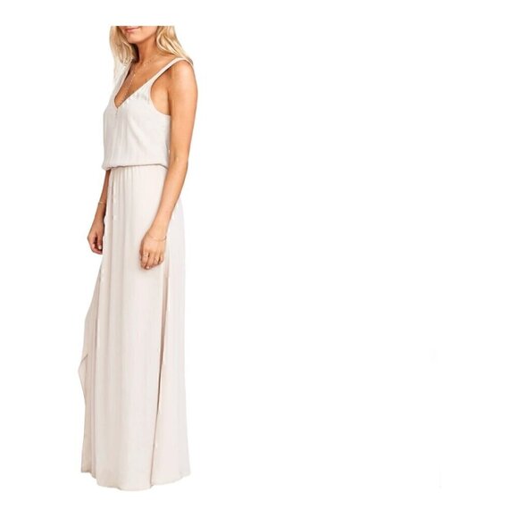 Show Me Your Mumu Kendall Maxi Dress in Dusty Blush Crisp - Size S - Picture 2 of 9